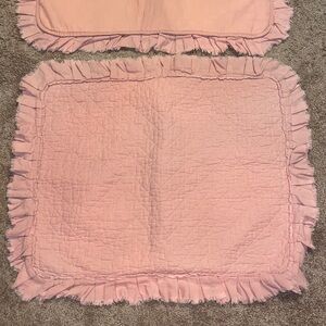 ROSE PINK SHABBY RUFFLE PILLOW SHAMS Rachel Ashwell BEAUTIFUL